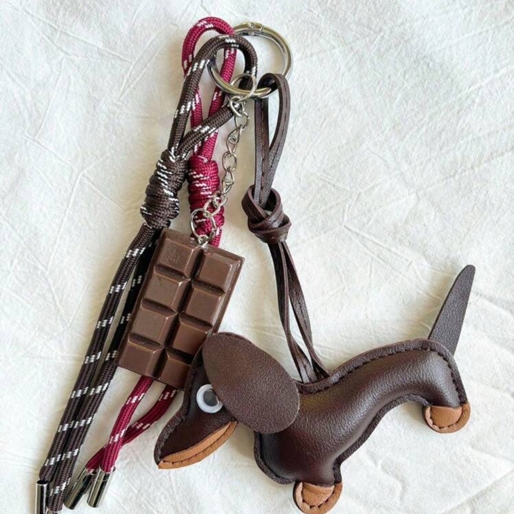Brown Dachshund Key & Card Holder